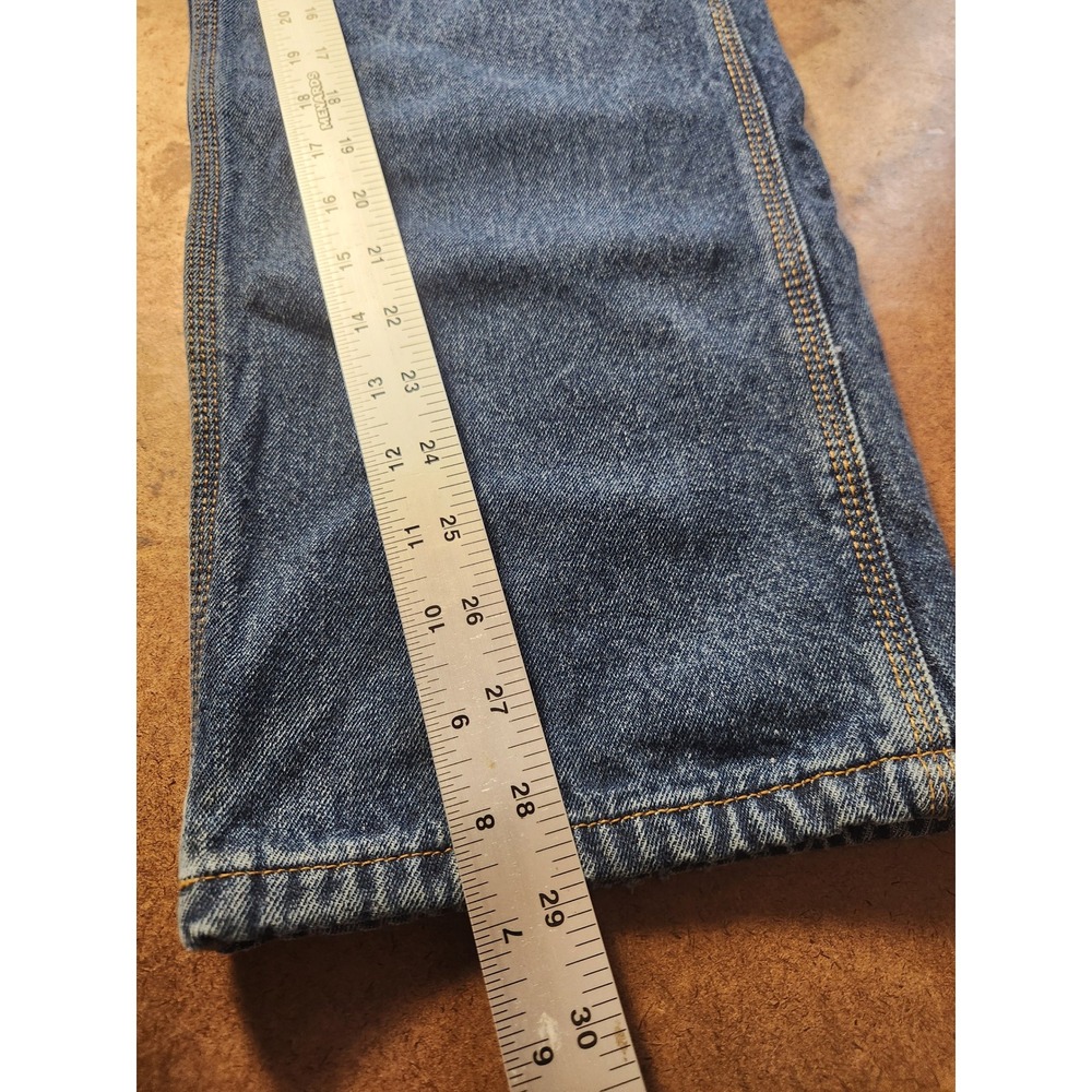 BERNE Mens Carpenter Jeans Size 30x30 Blue Denim Red Flannel Lined Workwear Pant - Picture 16 of 16